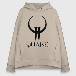 Толстовка оверсайз женская Quake II logo, цвет: миндальный