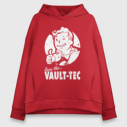 Толстовка оверсайз женская Vault boy - join the vault tec, цвет: красный