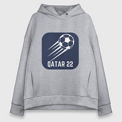 Толстовка оверсайз женская Qatar 22, цвет: меланж