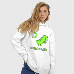 Толстовка оверсайз женская Dinosaur D, цвет: белый — фото 2