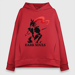 Толстовка оверсайз женская Dark Souls, цвет: красный