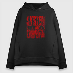 Толстовка оверсайз женская System of a Down ретро стиль, цвет: черный