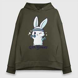 Толстовка оверсайз женская Gym bunny, цвет: хаки