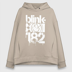 Толстовка оверсайз женская Stencil white logo, цвет: миндальный