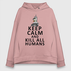 Толстовка оверсайз женская Бендер Футурама, цвет: пыльно-розовый