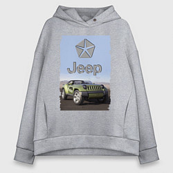 Толстовка оверсайз женская Chrysler Jeep - concept, цвет: меланж