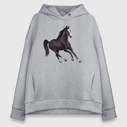 Толстовка оверсайз женская Марварская лошадь, цвет: меланж