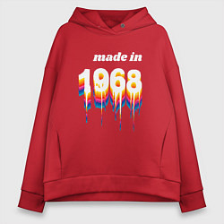 Толстовка оверсайз женская Made in 1968 liquid art, цвет: красный