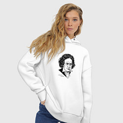 Толстовка оверсайз женская Людвиг ван Бетховен, цвет: белый — фото 2