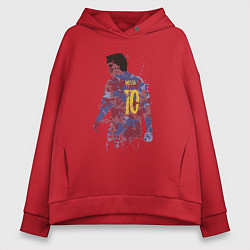 Толстовка оверсайз женская Color Messi, цвет: красный