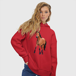 Толстовка оверсайз женская Кигер-мустанг, цвет: красный — фото 2