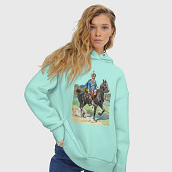 Толстовка оверсайз женская Генерал 13-го гусарского Нарвского полка, цвет: мятный — фото 2