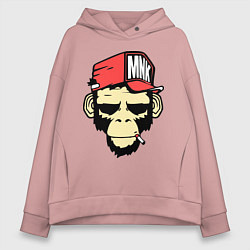 Толстовка оверсайз женская Monkey Swag, цвет: пыльно-розовый