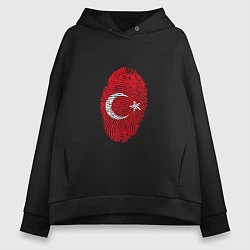 Толстовка оверсайз женская Отпечаток Турции, цвет: черный