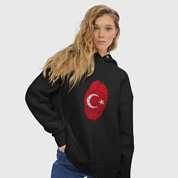 Толстовка оверсайз женская Отпечаток Турции, цвет: черный — фото 2
