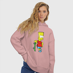 Толстовка оверсайз женская Барт и скейт, цвет: пыльно-розовый — фото 2