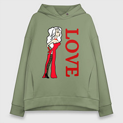 Толстовка оверсайз женская Любовь блондинки, цвет: авокадо