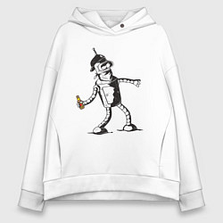 Толстовка оверсайз женская Бендер граффити, цвет: белый