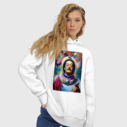 Толстовка оверсайз женская Космонавт Сальвадор Дали, цвет: белый — фото 2