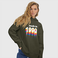 Толстовка оверсайз женская Made in 1990 liquid art, цвет: хаки — фото 2