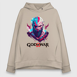 Толстовка оверсайз женская God of War, Kratos, цвет: миндальный