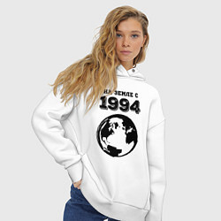 Толстовка оверсайз женская На Земле с 1994 с краской на светлом, цвет: белый — фото 2