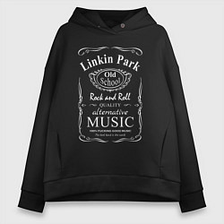 Толстовка оверсайз женская Linkin Park в стиле Jack Daniels, цвет: черный