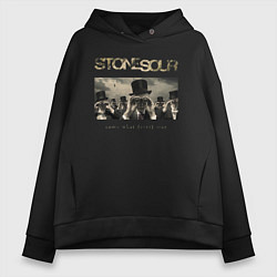 Толстовка оверсайз женская Stone Sour rock, цвет: черный