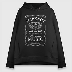 Толстовка оверсайз женская Slipknot в стиле Jack Daniels, цвет: черный