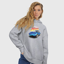 Толстовка оверсайз женская Маслкар Chevrolet Corvette Stingray, цвет: меланж — фото 2