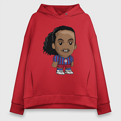 Толстовка оверсайз женская Ronaldinho Barcelona, цвет: красный
