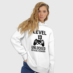 Толстовка оверсайз женская Level 13 unlocked, цвет: белый — фото 2
