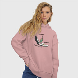 Толстовка оверсайз женская Планктон в бархатных тягах, цвет: пыльно-розовый — фото 2