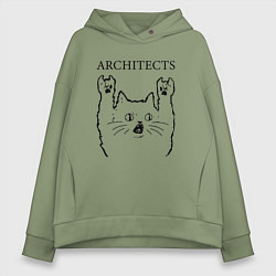 Толстовка оверсайз женская Architects - rock cat, цвет: авокадо
