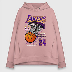 Толстовка оверсайз женская LA Lakers Kobe, цвет: пыльно-розовый