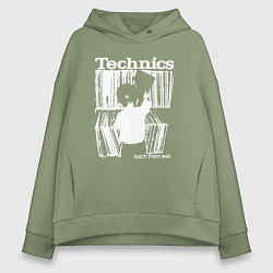Толстовка оверсайз женская Tichnics music, цвет: авокадо