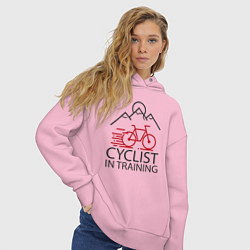 Толстовка оверсайз женская Велотренирока, цвет: светло-розовый — фото 2