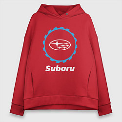 Толстовка оверсайз женская Subaru в стиле Top Gear, цвет: красный