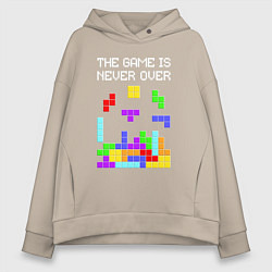 Толстовка оверсайз женская Tetris - the game is never over, цвет: миндальный