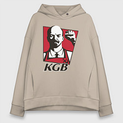 Толстовка оверсайз женская KGB Lenin, цвет: миндальный