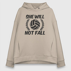 Толстовка оверсайз женская She will not fall, цвет: миндальный