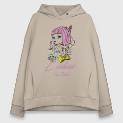 Толстовка оверсайз женская Evelina - pulp fiction, цвет: миндальный