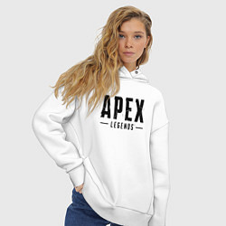 Толстовка оверсайз женская Apex Legends логотип, цвет: белый — фото 2