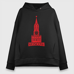 Толстовка оверсайз женская Kremlin Moscow, цвет: черный