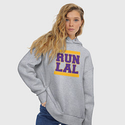 Толстовка оверсайз женская Run Lakers, цвет: меланж — фото 2
