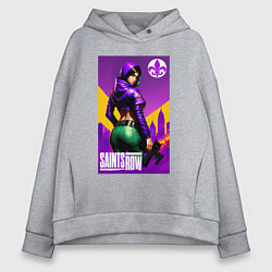Толстовка оверсайз женская Saints Row - fantasy character - cool girl, цвет: меланж