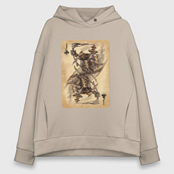 Толстовка оверсайз женская Fable III Воин бездны, валет крести, цвет: миндальный
