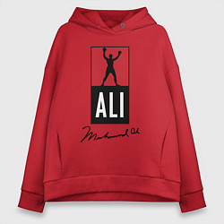 Толстовка оверсайз женская Muhammad Ali boxer, цвет: красный