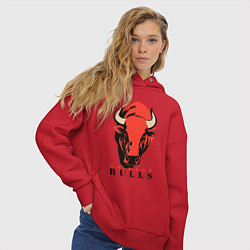 Толстовка оверсайз женская Chicago bull, цвет: красный — фото 2