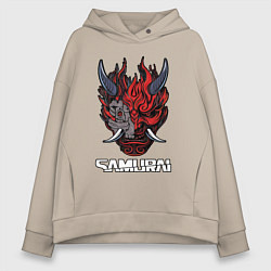Толстовка оверсайз женская Samurai logo, цвет: миндальный